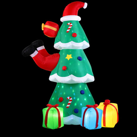 Inflatable Santa and Christmas tree 2.5 metres tall with flashing lights.