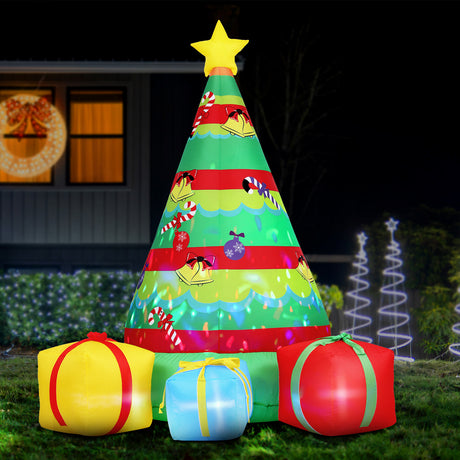 Another view of the inflatable gift tree, in water-repellent fabric.