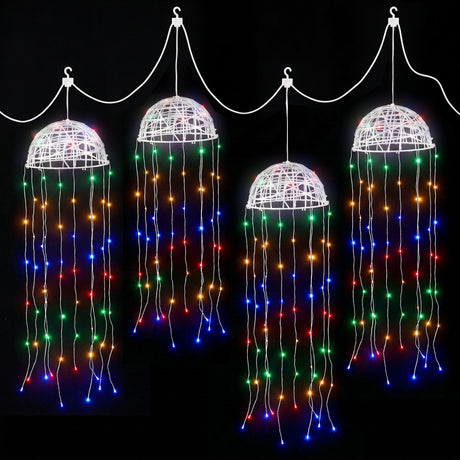 Four solar jellyfish garden lights with multicoloured LEDs.