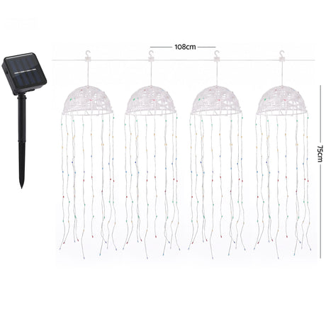 Four solar jellyfish lights, for outdoor use.