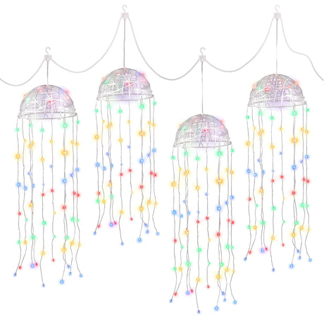Further view of the four solar jellyfish lights, solar powered.