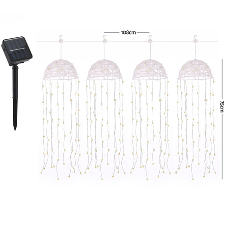 Four solar jellyfish lights, for outdoor use.