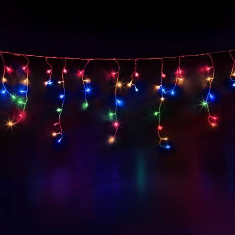 Another view of the 12.5m solar icicle lights, solar powered.