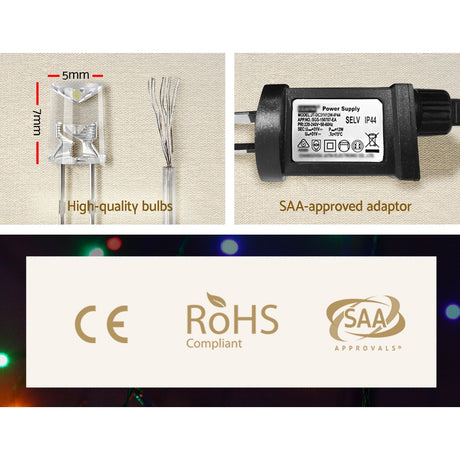 The 20m icicle lights shown again, for indoor or outdoor use.