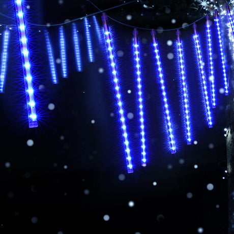 The 7m icicle meteor lights shown again, running on low voltage.