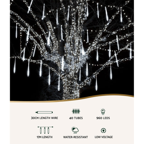 Another view of the 12m icicle meteor lights, for indoor or outdoor use.