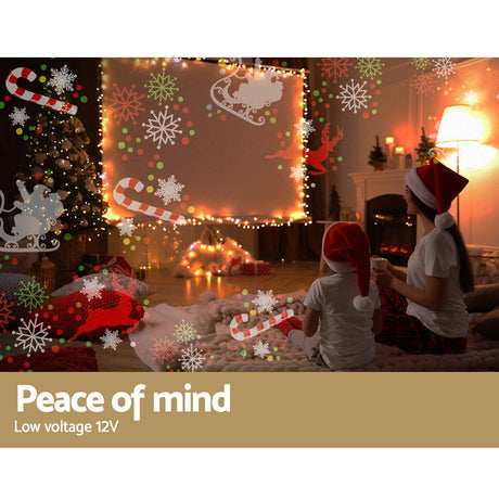 The Christmas light projector shown again, for indoor or outdoor use.