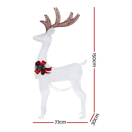 Another view of the 150cm lit reindeer, mains powered with a transformer.