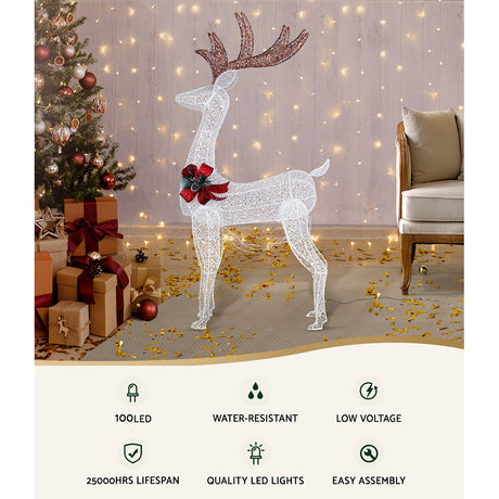 Another view of the 150cm lit reindeer, for indoor or outdoor use.