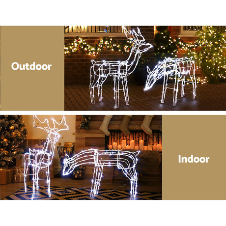 Another view of the two lit reindeer, for indoor or outdoor use.