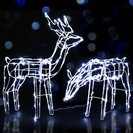 The two lit reindeer shown again, for indoor or outdoor use.