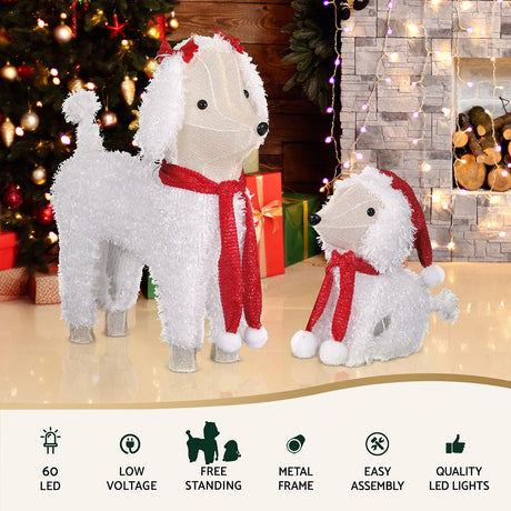 Another view of the light-up dog figures, for indoor use.