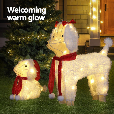Another view of the light-up dog figures, running on low voltage.
