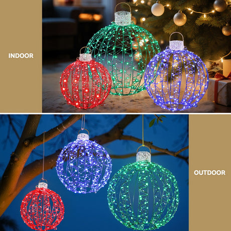 The three light-up balls shown again, for indoor or outdoor use.