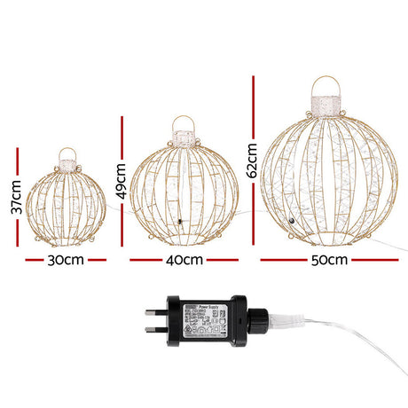 Another view of the three light-up balls, 360 LEDs.