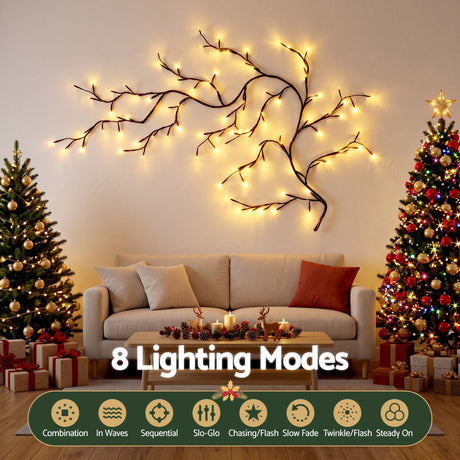 Another view of the willow vine branch lights, for indoor use.