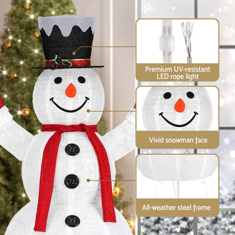 The 175cm lit snowman shown again, 200 LEDs.