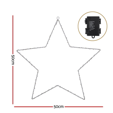 Another view of the 50cm lit star, battery operated.