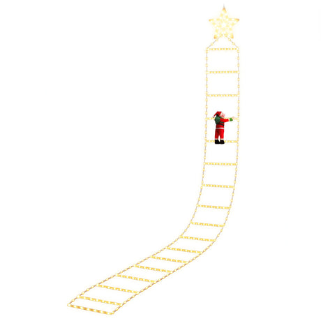 Another view of the 3.4m Santa ladder lights, running on low voltage.