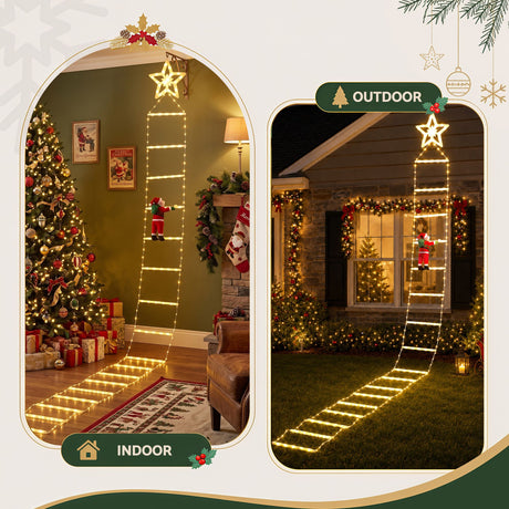 3.4m Santa ladder lights, mains powered with a transformer.