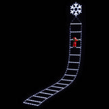 Jingle Jollys Christmas Ladder Lights Santa 3.4m 328LED Hanging Decor Cool White