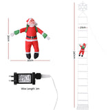 Jingle Jollys Christmas Ladder Lights Santa 3.4m 328LED Hanging Decor Cool White