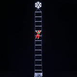 Jingle Jollys Christmas Ladder Lights Santa 3.4m 328LED Hanging Decor Cool White