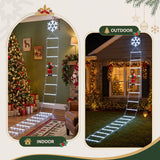 Jingle Jollys Christmas Ladder Lights Santa 3.4m 328LED Hanging Decor Cool White