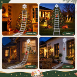 Jingle Jollys Christmas Ladder Lights Santa 3.4m 328LED Hanging Decor Cool White