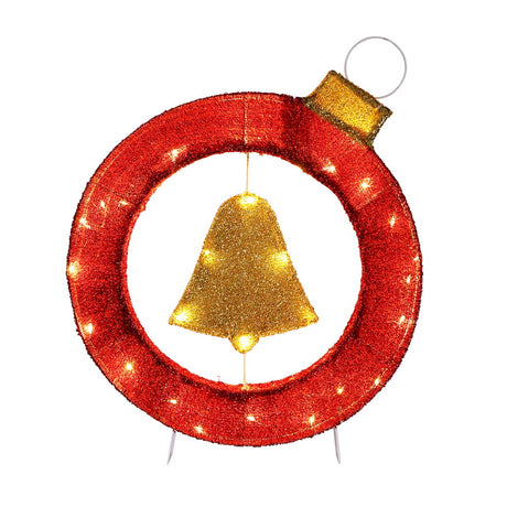 Another view of the bell and wreath motif light, for indoor or outdoor use.