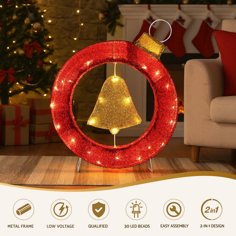 The bell and wreath motif light shown again, mains powered with a transformer.