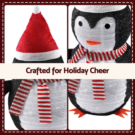 Another view of the 70cm lit penguin, folds flat for storage.