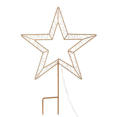 Another view of the ground star fairy light, mains powered with a transformer.