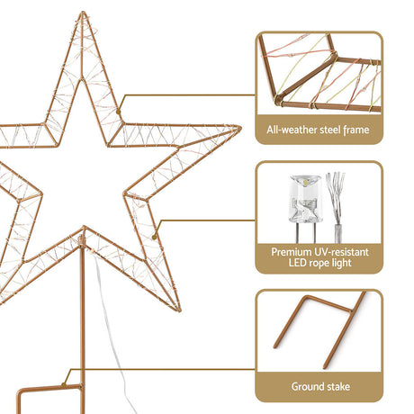 The ground star fairy light shown again, 100 LEDs.