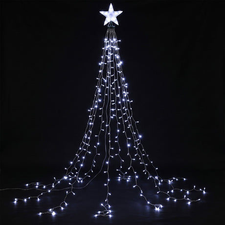 Waterfall tree topper fairy lights 2.5 metres long in white.