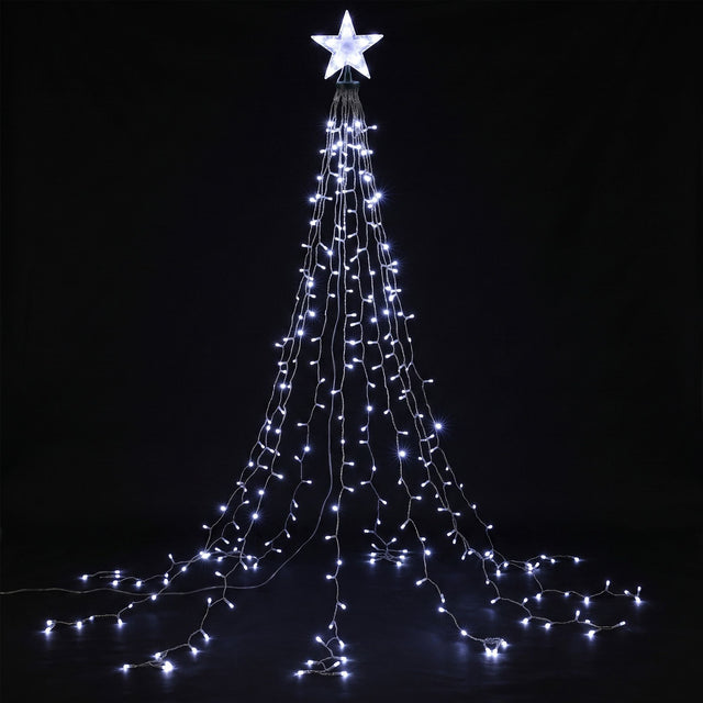 Waterfall tree topper fairy lights 2.5 metres long in white.