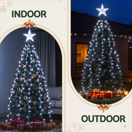 The 2.5m waterfall tree lights shown again, mains powered with a transformer.