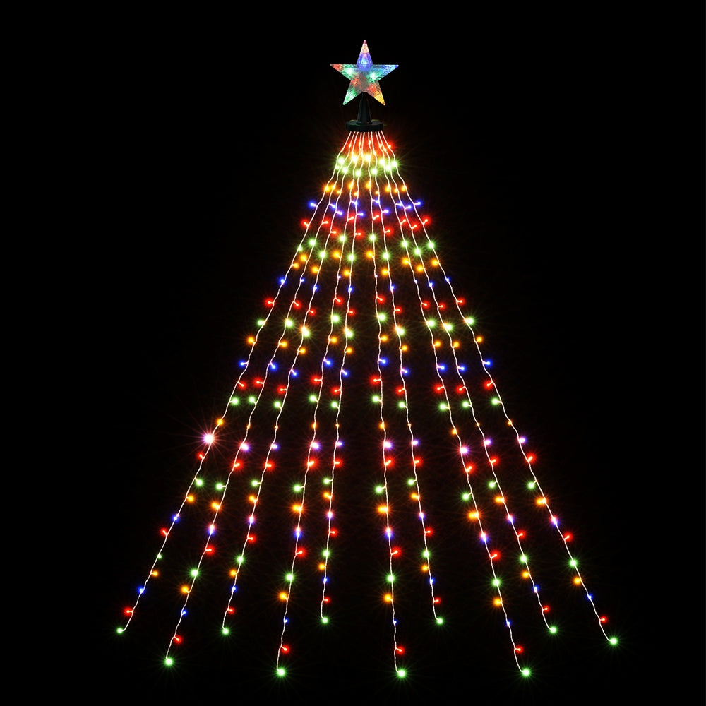 Jingle Jollys 2.5M Christmas Lights Waterfall String Light 300 LED Star Topper