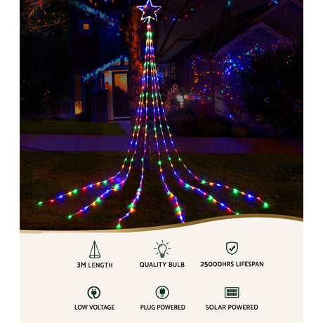 Another view of the 3m solar string lights, mains powered with a transformer.