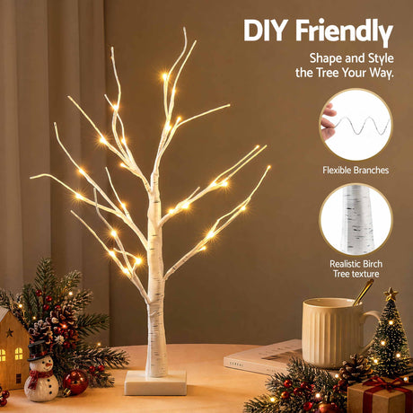 The two 60cm lit branch trees shown again, for indoor use.