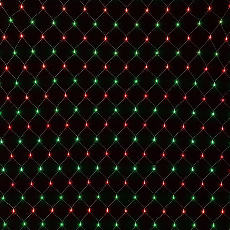 Red and green LED net lights, 6 by 4 metres with 1000 LEDs.