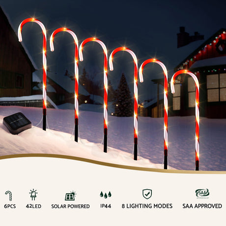 Another view of the six path ground lights, for indoor or outdoor use.