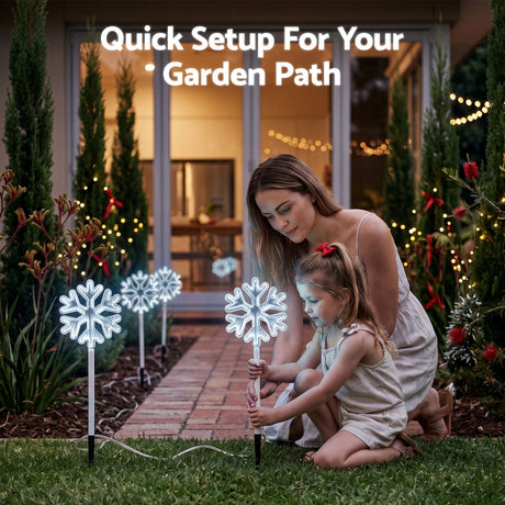 The four pathway lights shown again, for indoor or outdoor use.
