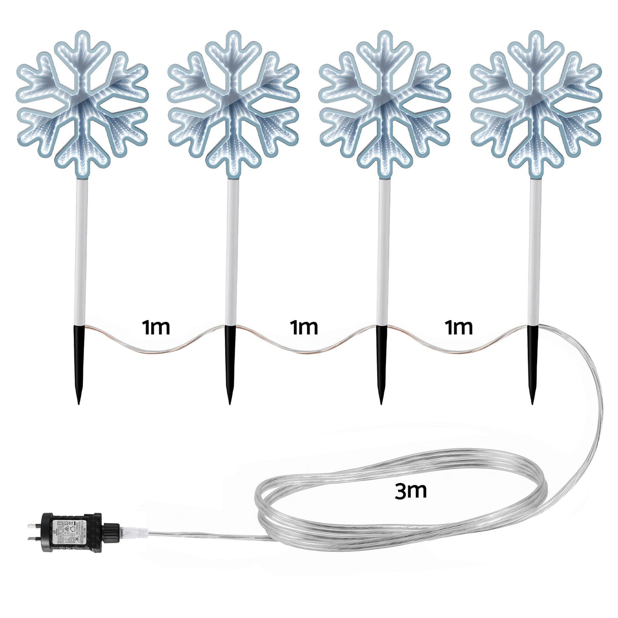 Jingle Jollys 4 Pack Christmas Lights Path Lights Garden Decoration Outdoor Pathway Lighting