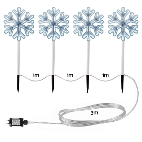 The four pathway lights from another angle, for indoor or outdoor use.