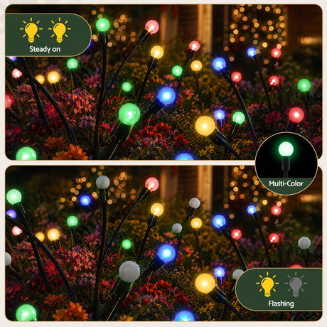 The three solar firefly lights shown again, solar powered.