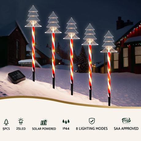Another view of the five path ground lights, for indoor or outdoor use.