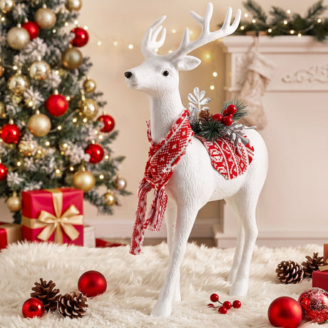 A further view of the 45cm glitter reindeer.