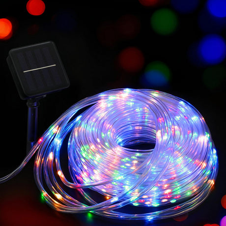 The 30m multicoloured rope light shown again, for indoor or outdoor use.