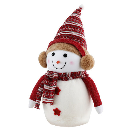 Standing handcrafted snowman ornament 60cm tall.